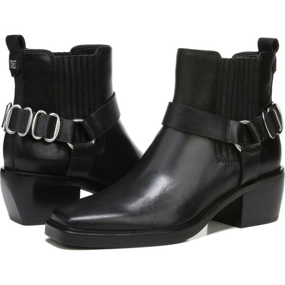 Sam Edelman Bellamie Leather Ankle Boots Black - Picture 6 of 11